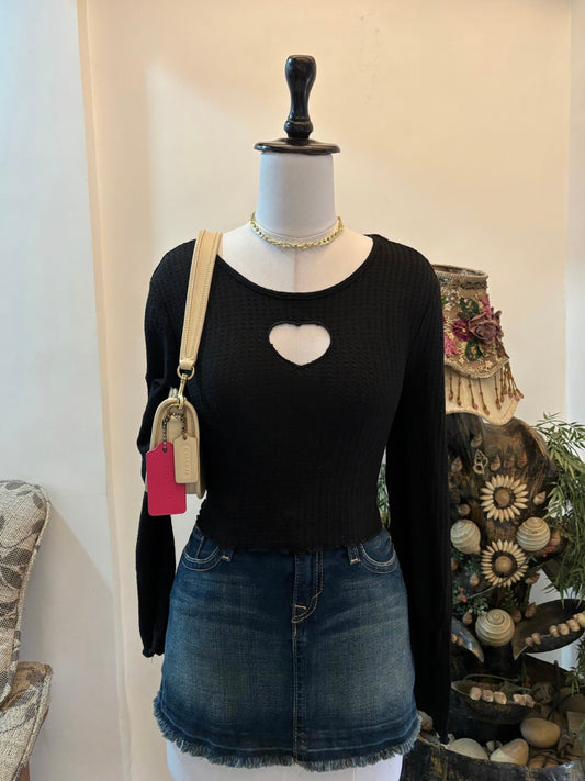 Black Heart Cutout Top
