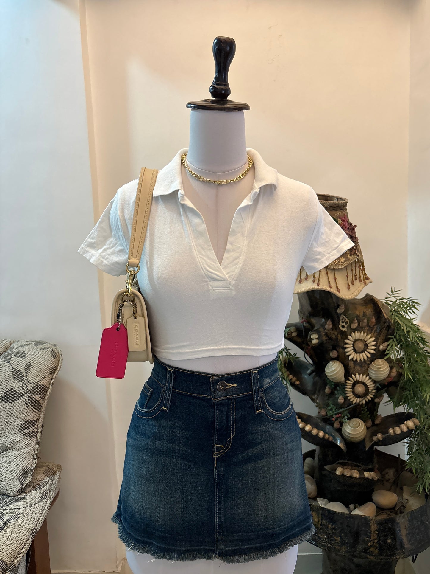 White Polo Top