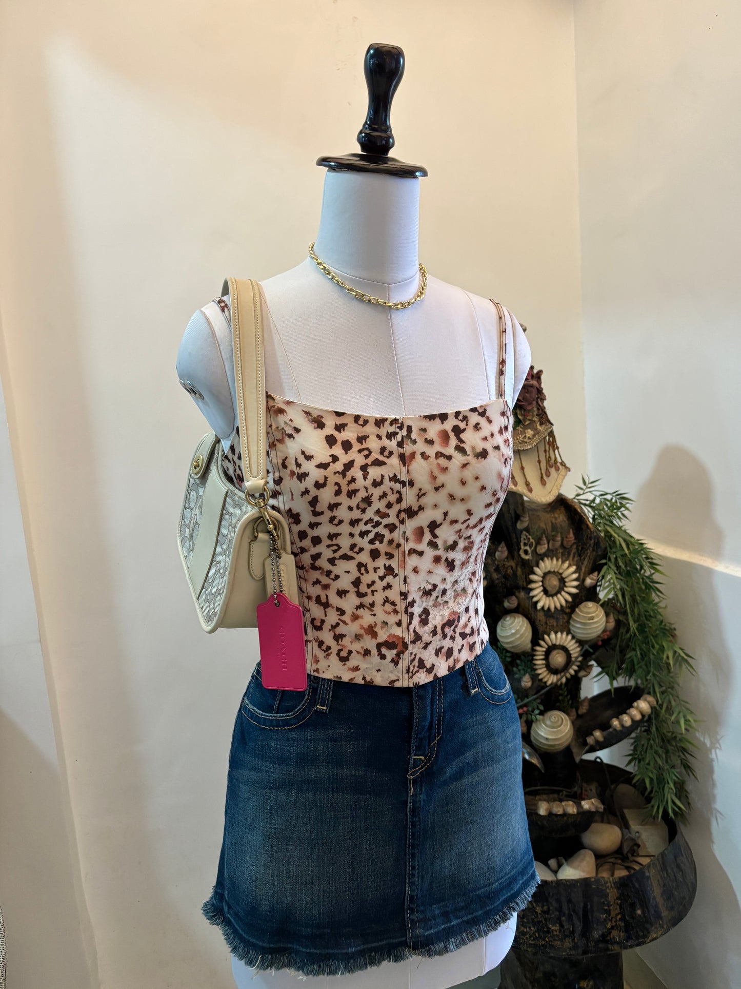 Animal Print Corset Looklike Top