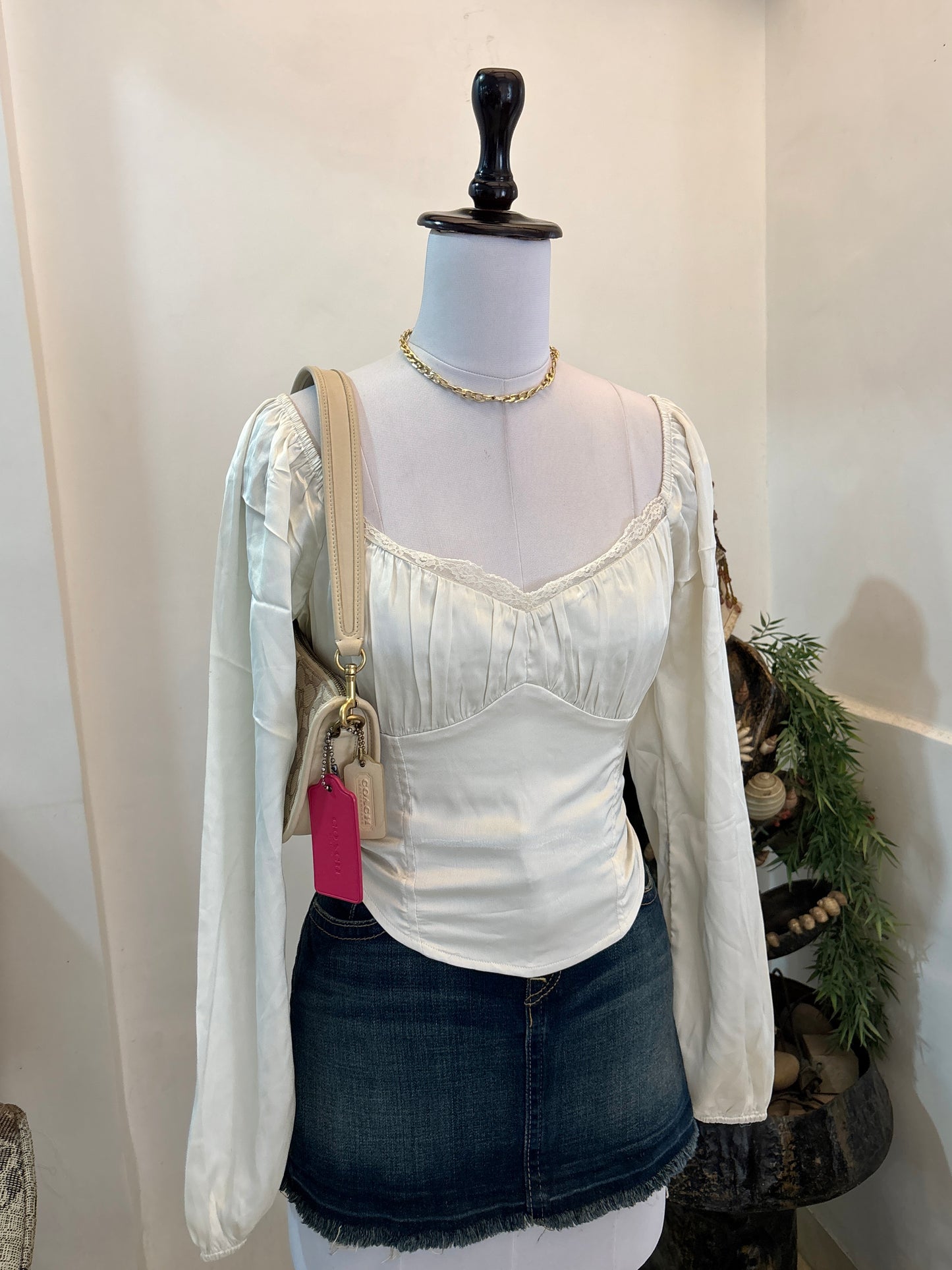 Pretty Satin Bustier Style Top