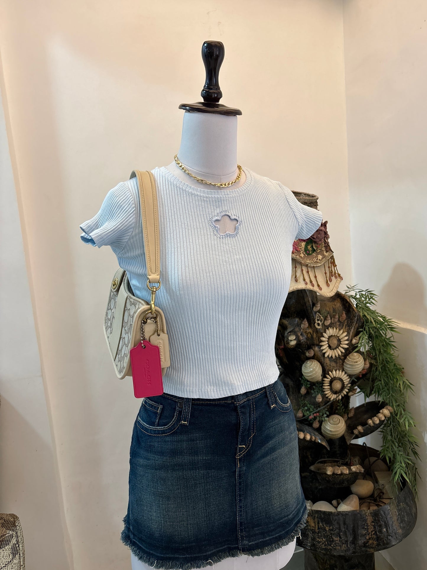 Blue Star Cutout Top