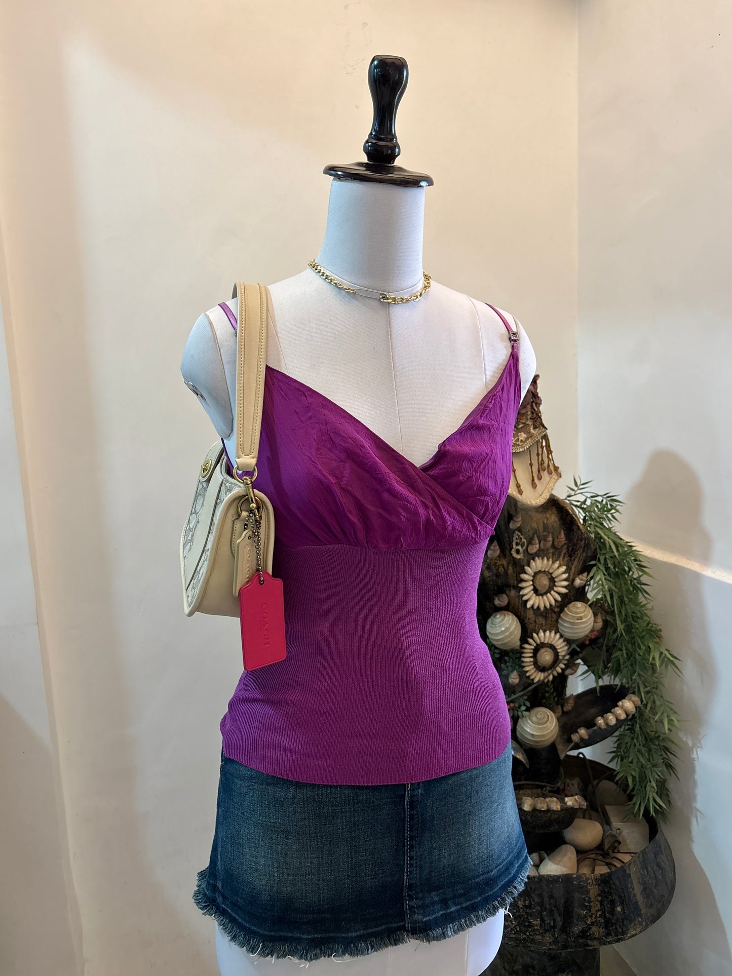 Purple Wrap Style Top