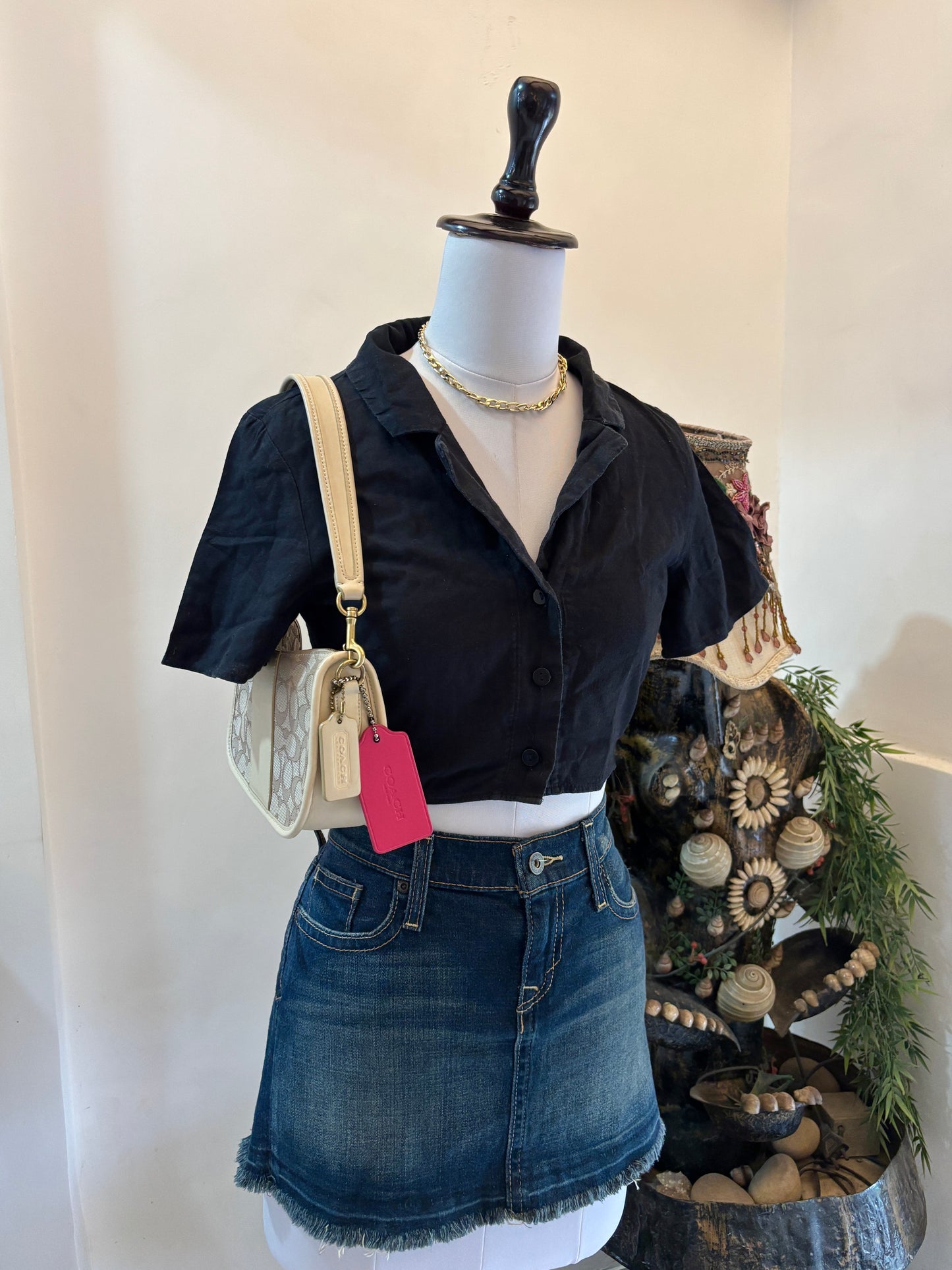 Black Cropped Shirt