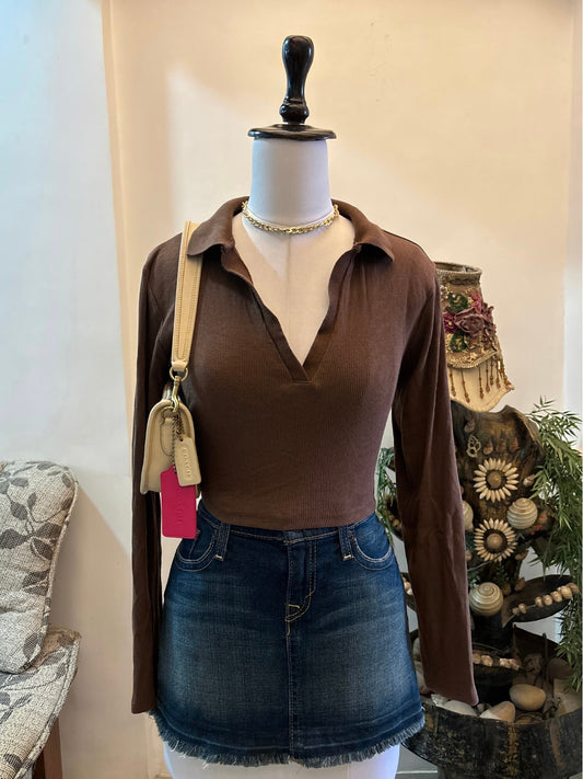 Brown Polo Top