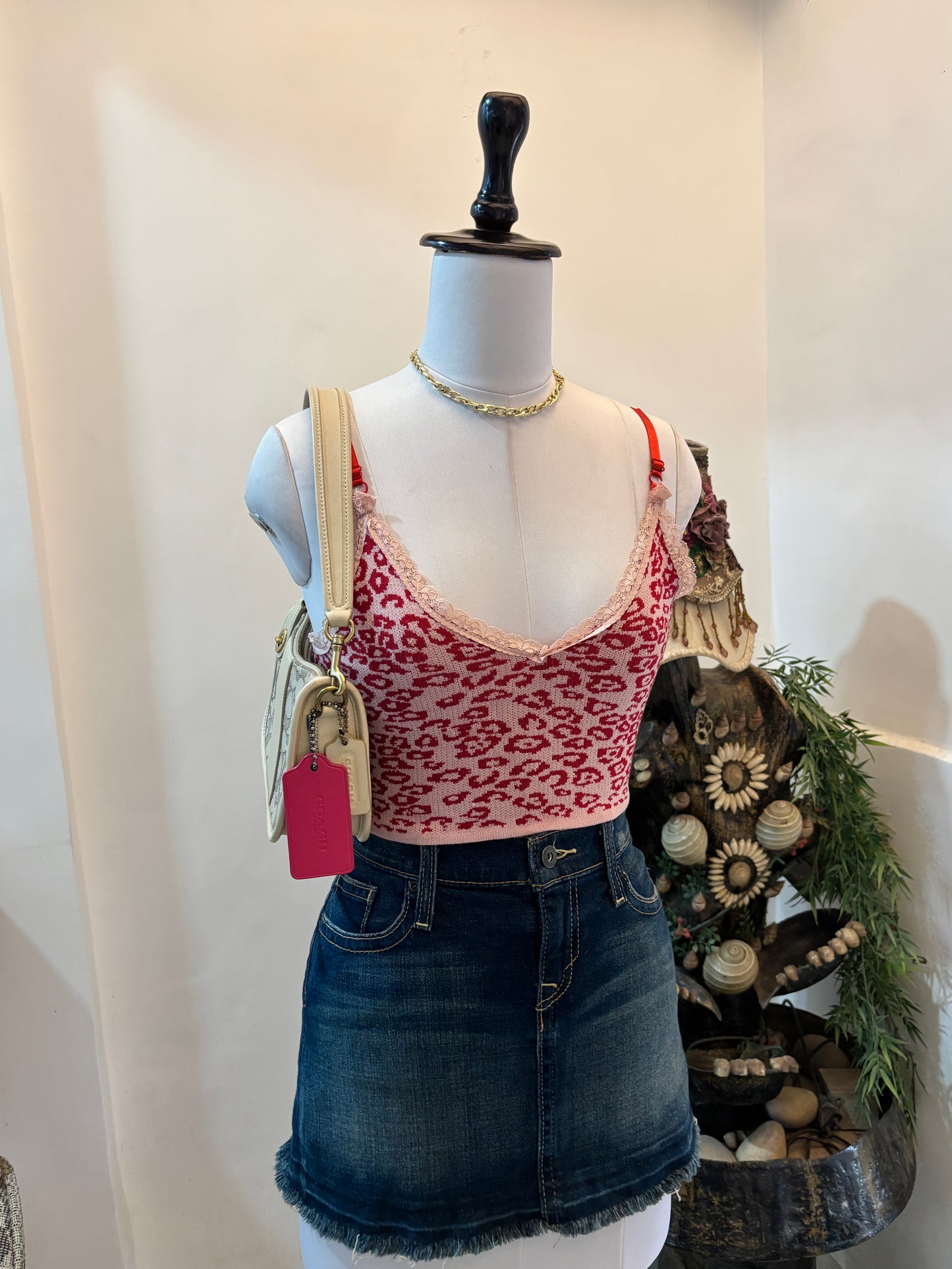 Red Animal Print Top