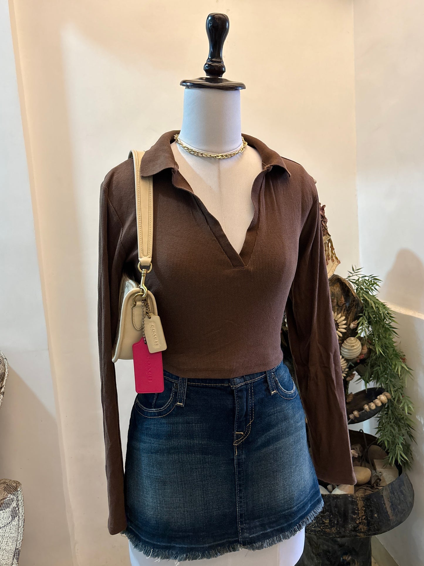 Brown Polo Top