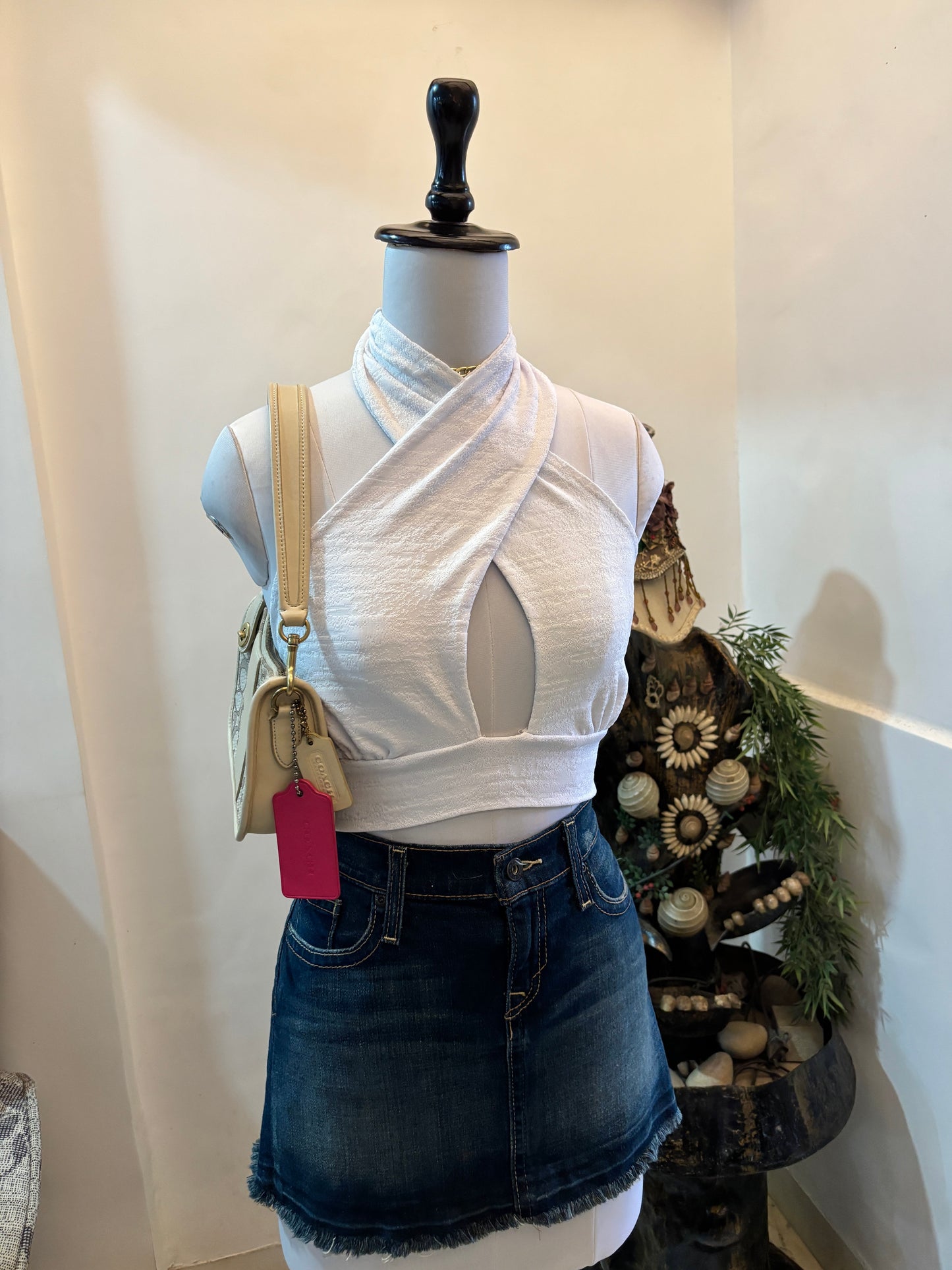 Black Choker/Tie Neck Top