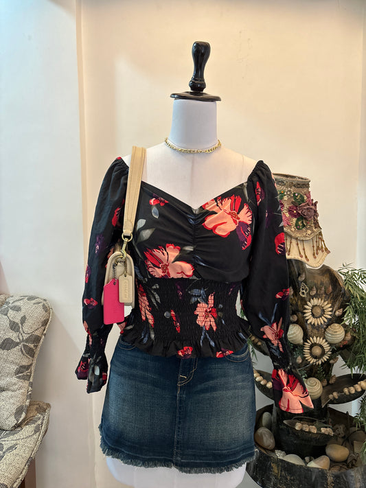 Black Floral Top