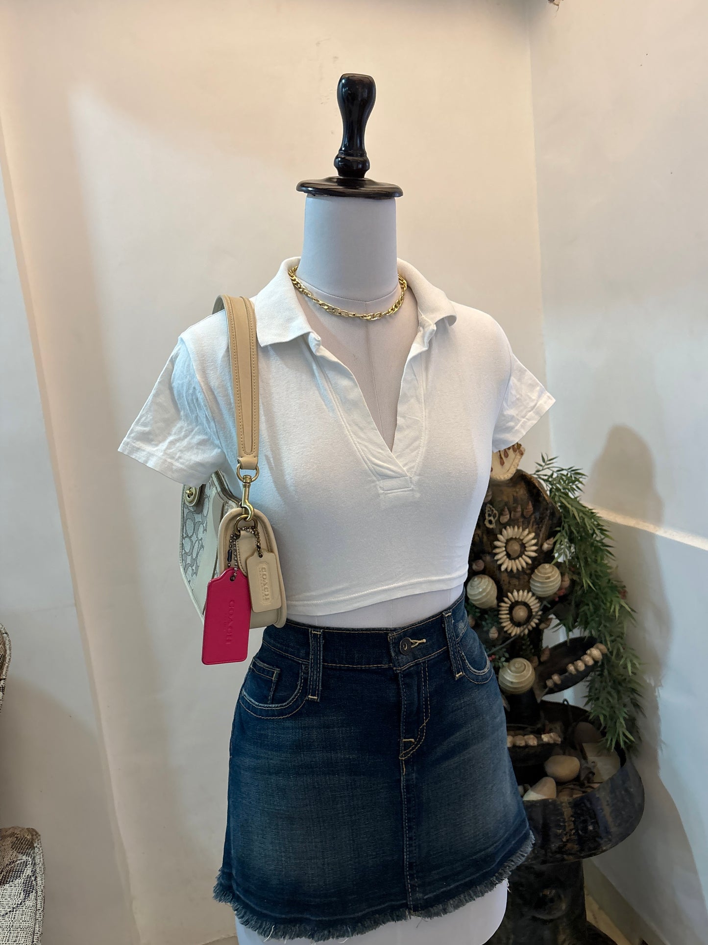 White Polo Top