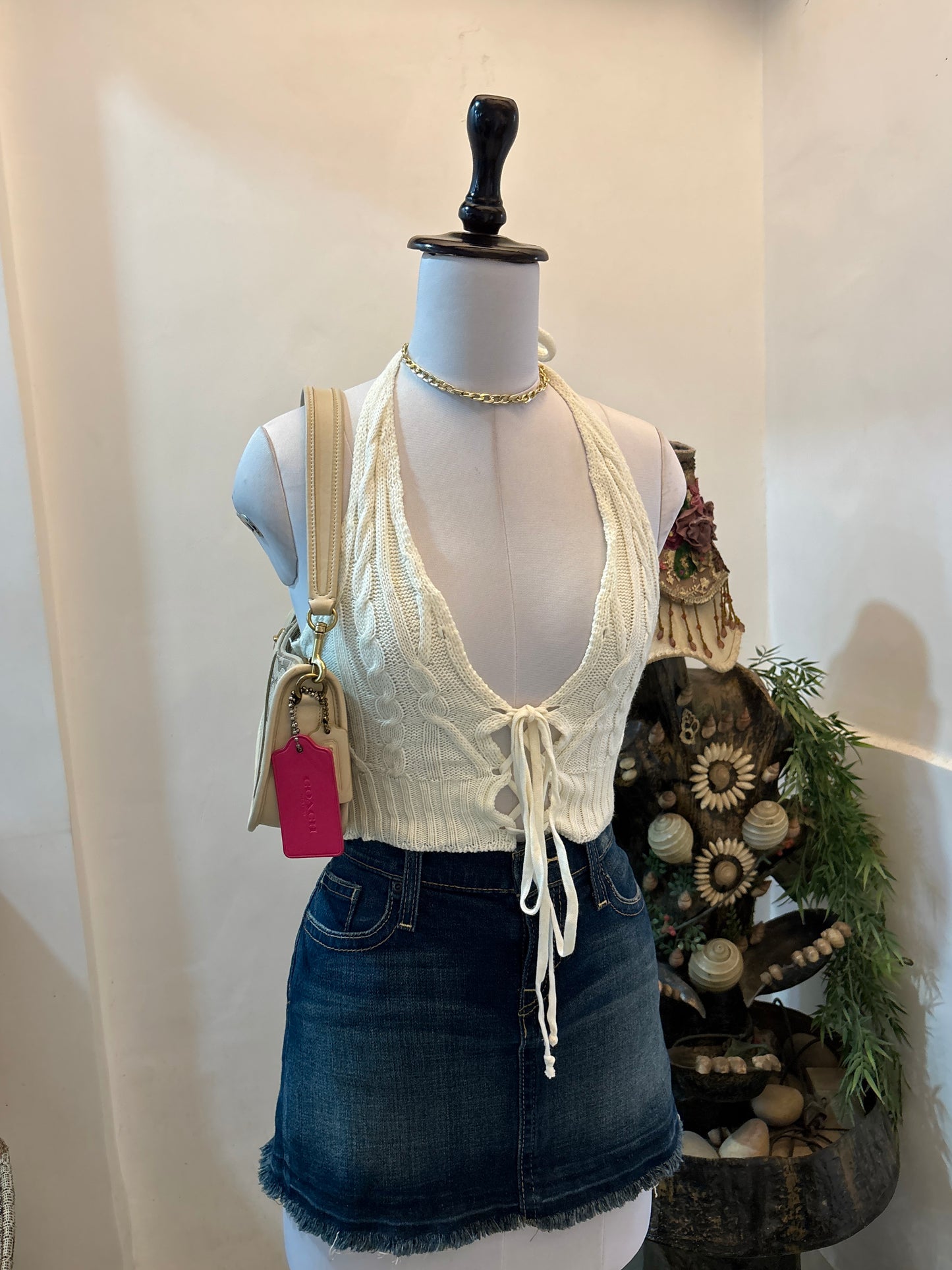 Pretty Tie Up Crochet Top