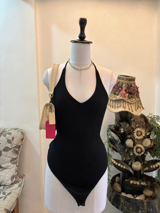 Black Halterneck Bodysuit