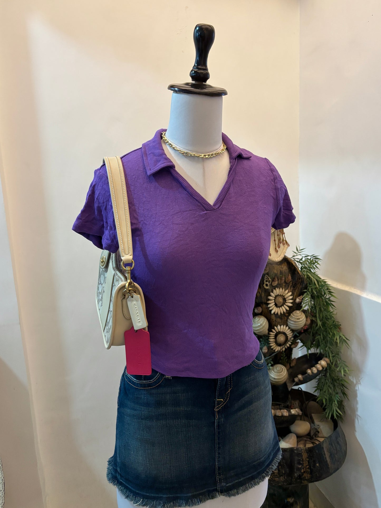 Purple Polo Top