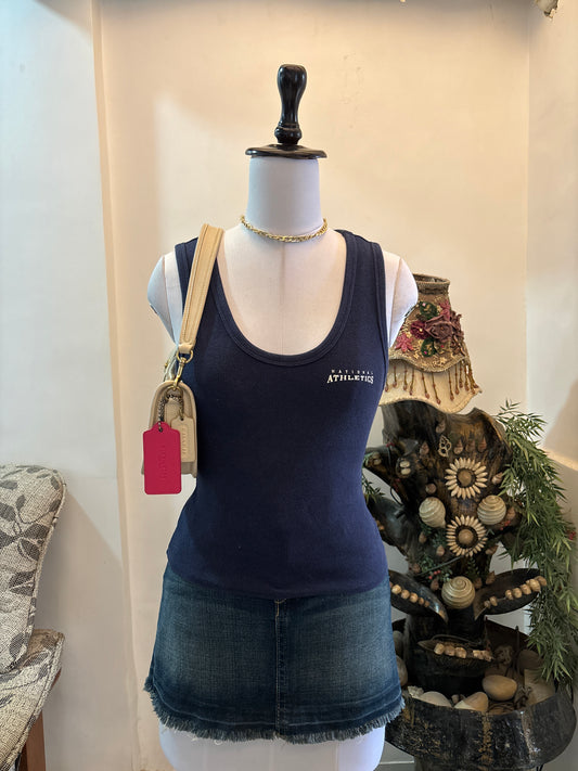 Blue Scoop Neck Top