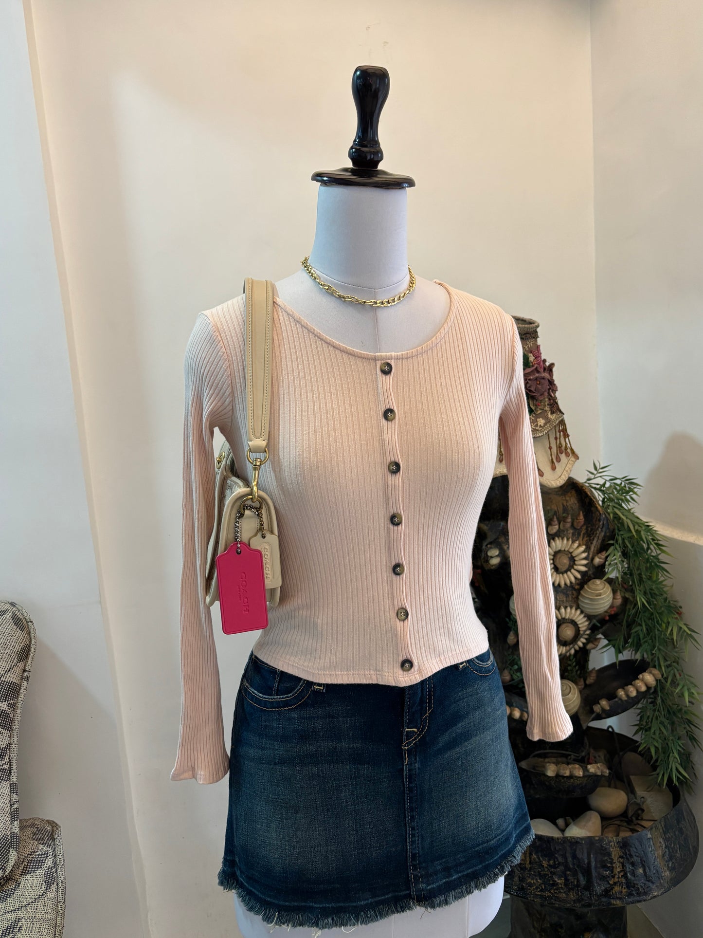 Peach Buttons Top