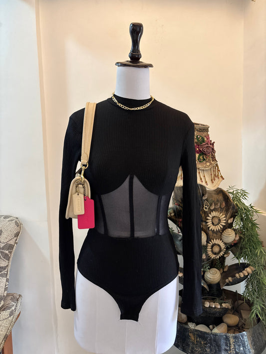 Black Corset Style Bodysuit
