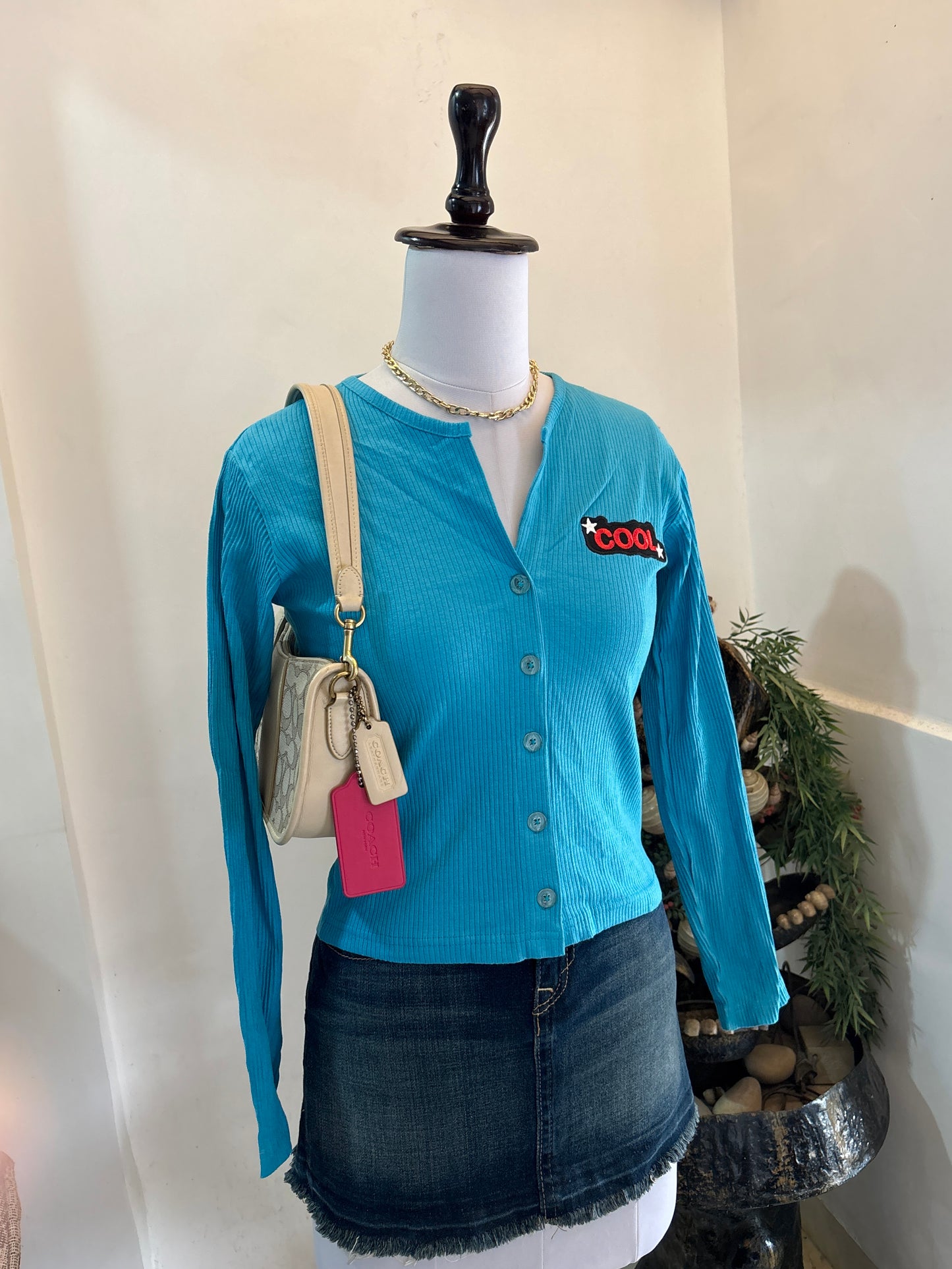 Blue Buttons Top