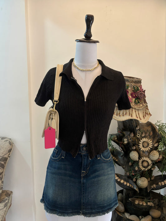 Black Dual Zip Top