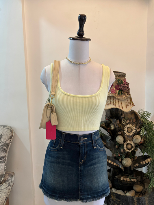 Light Yellow Square Neck Top