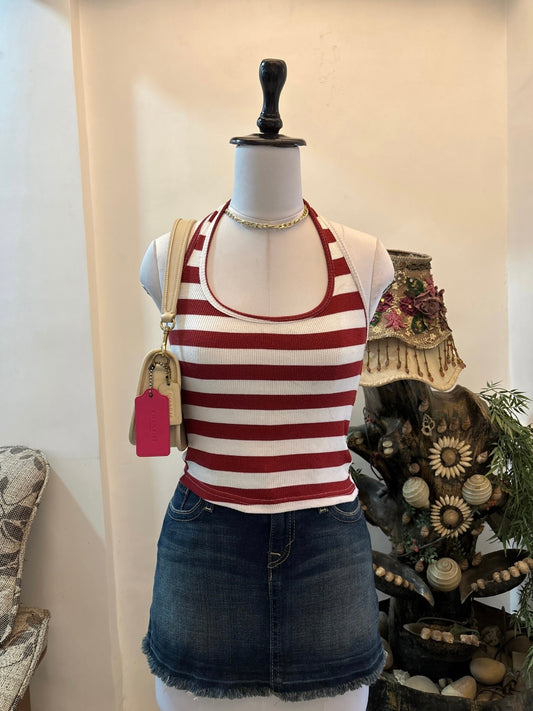 Striped Halter-Neck Top