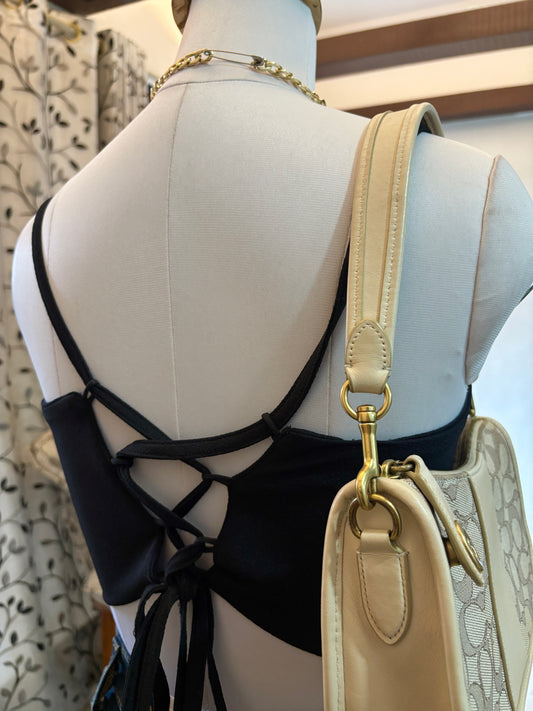 Black Tie Back Crop Top