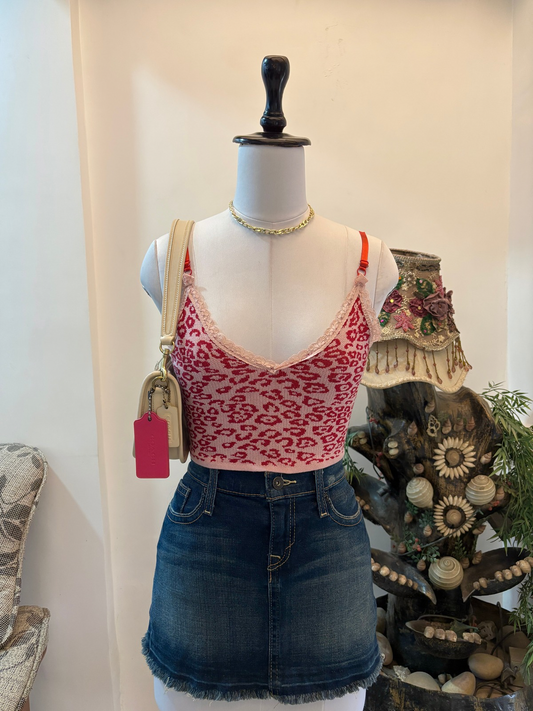Red Animal Print Top