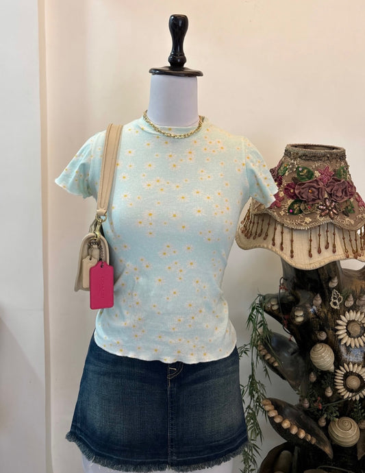 Sky Blue Floral Top