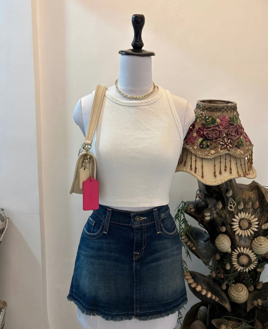 Solid White Ribbed Top