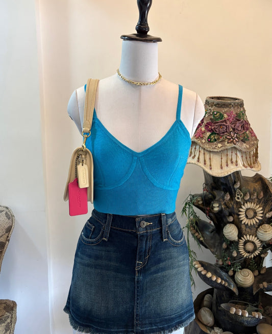 Blue Bustier Top