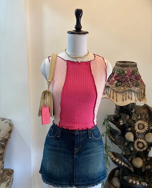 Pink Colour Block Top