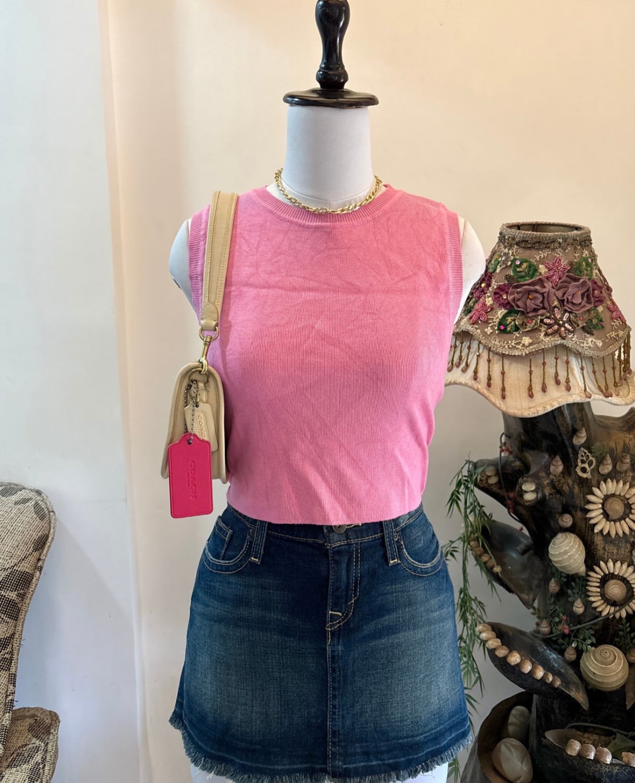 Pink High-Neck Top