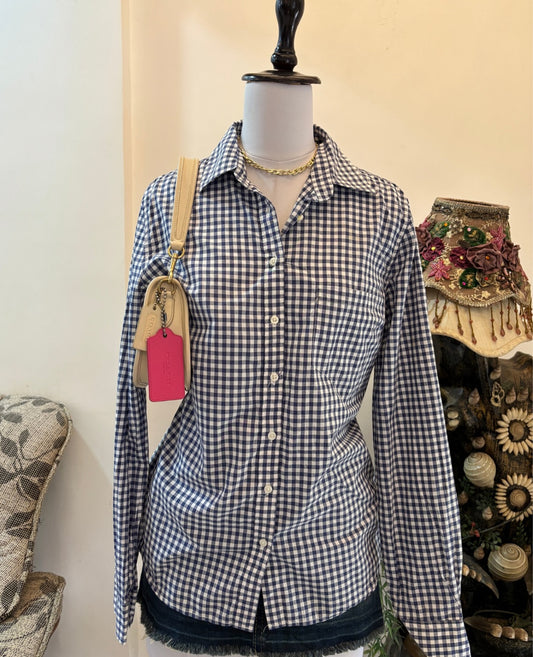 Blue & White Checked Over-Shirt